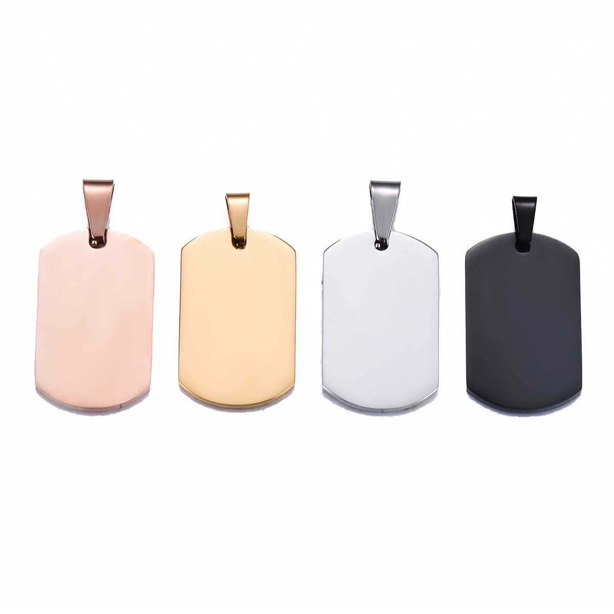 10g Weight PVD Coated Gold Plating Process Pendant Jewelry Making Type 5 PCS/Package 304 Stainless Steel Customization Laser Engraving Solid Color Pendant DIY Jewelry Accessories
