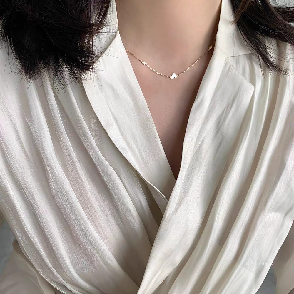 925 Sterling Silver Cable Chain Polishing Heart Shape Pendant Necklace display picture 3