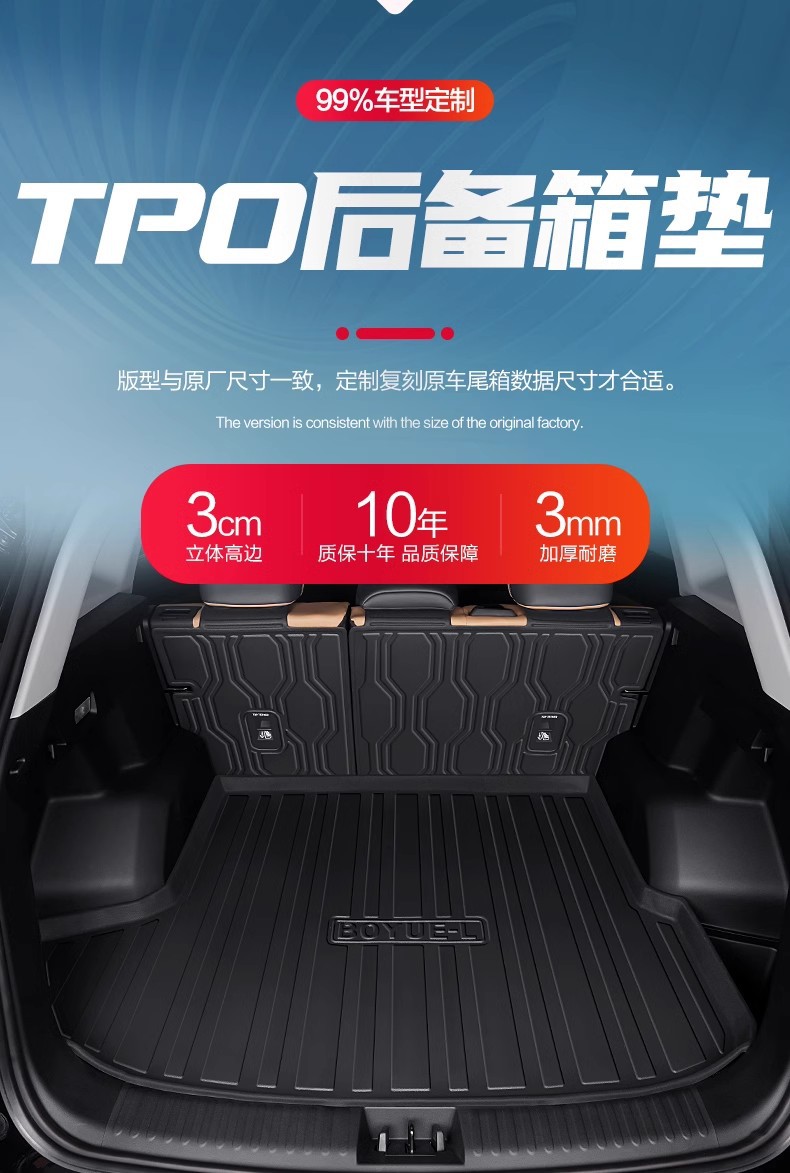 Suitable for Geely Boyue L Trunk Mat Interior Modification Accessories, Special Decorative Items, 26 Types of Car Trunk Mats