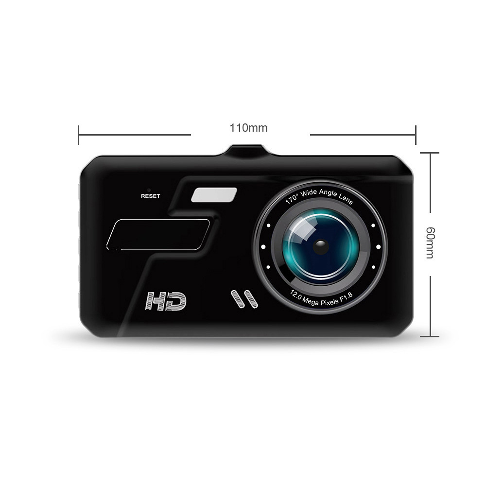 Cross-Border Bestseller Touchscreen Dual-Lens Dash Cam Hd 1080P Aluminum Alloy Front and Rear Dual Recording Car Camera