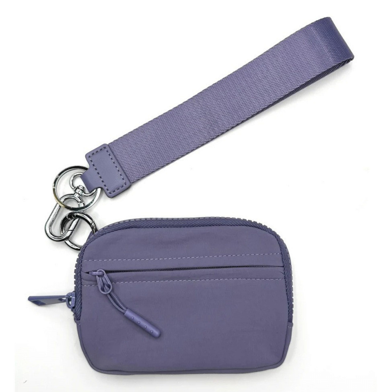Spot Amazon con muñeca, billetera pequeña de nailon impermeable, estuche para tarjetas multifunción, llavero, monedero de monedas para mujer
