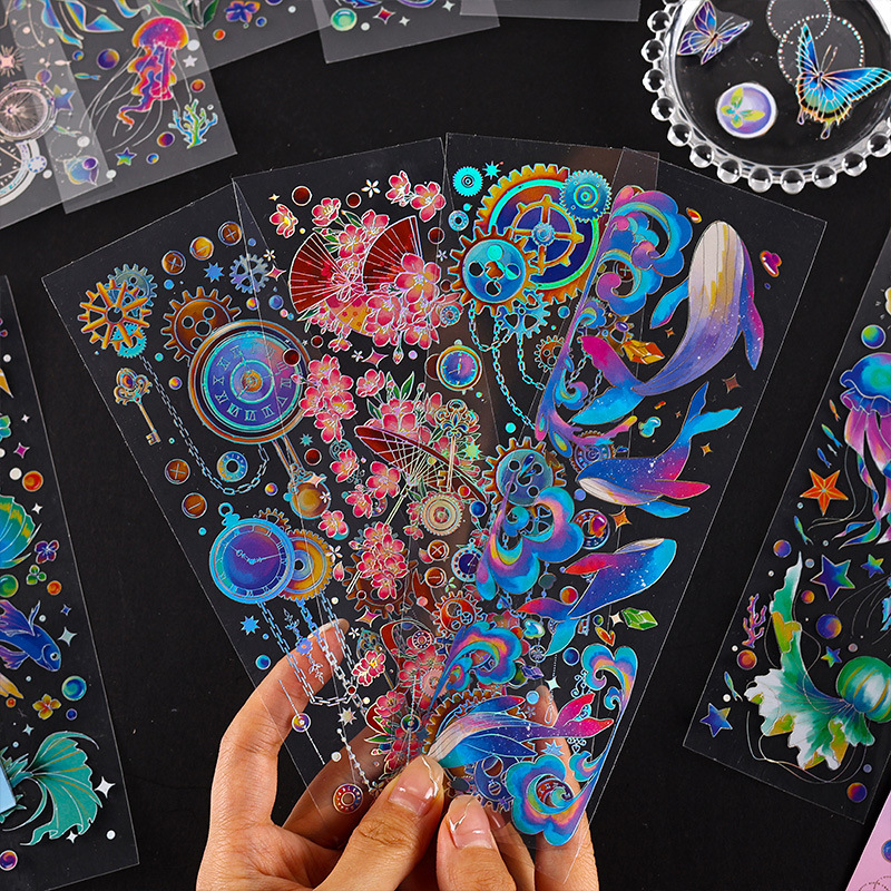 Sueño fragmento serie bronceado impermeable pvc goo tarjeta de pegatinas lindo diario de los niños pegatinas material de papelería pegatinas