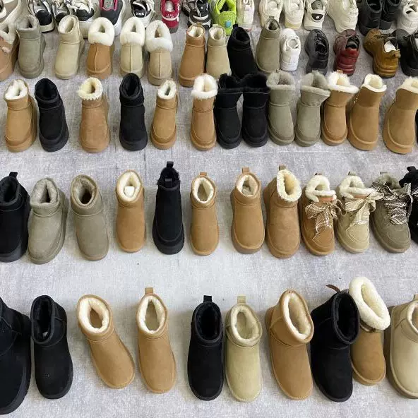 温州工厂定制雪地靴女加绒加厚牛皮防滑厚底冬季女士短靴跨境外贸