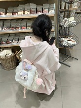 甜美穿搭淡粉色少女连帽卫衣女新款日系宽松开衫外套可爱春秋薄款