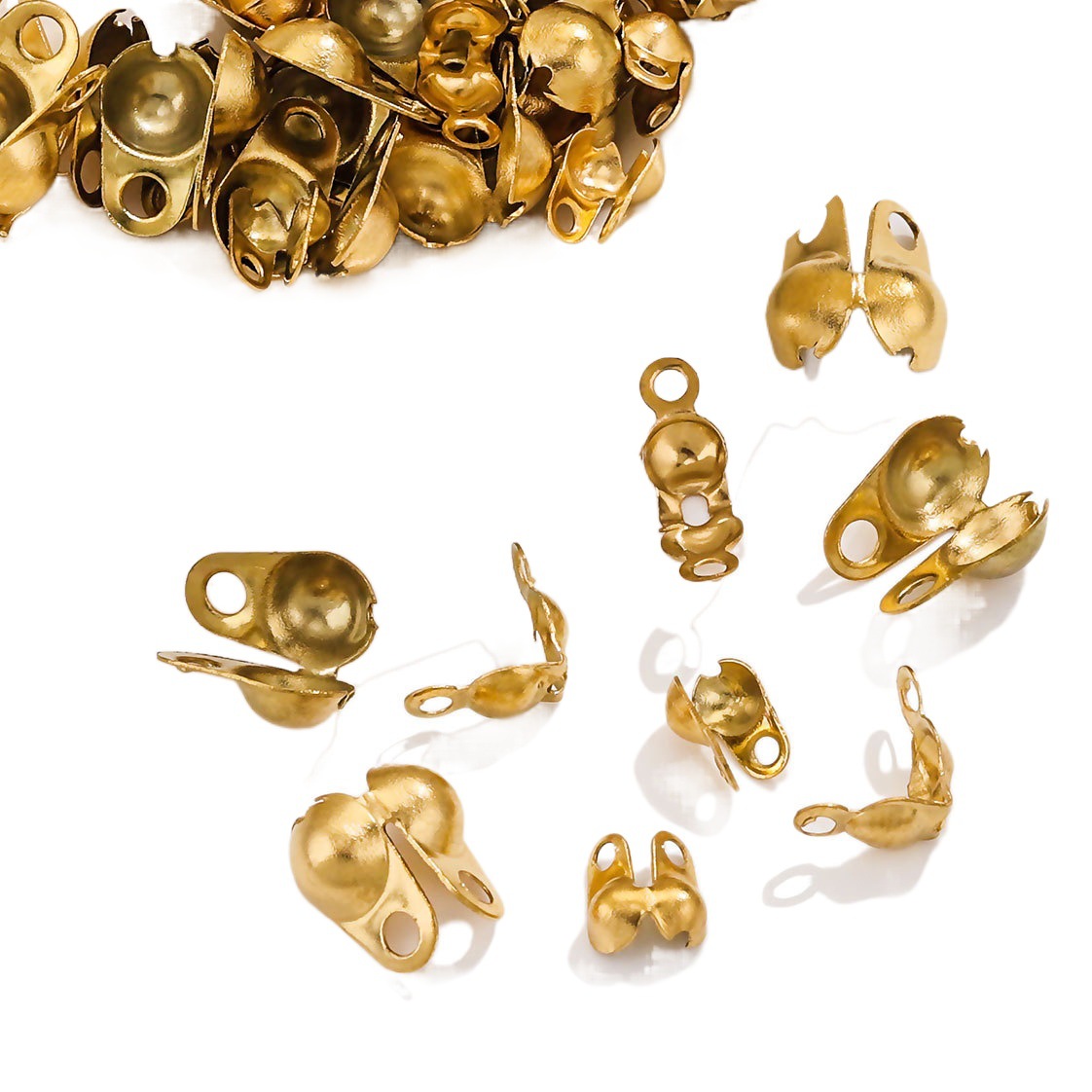 Acero inoxidable con retención de color al vacío, hebilla de cuentas chapada en oro, hebilla de cadena de cuentas de acero de titanio, collar de perlas, hebilla de cuentas de Baotou, joyería de bricolaje