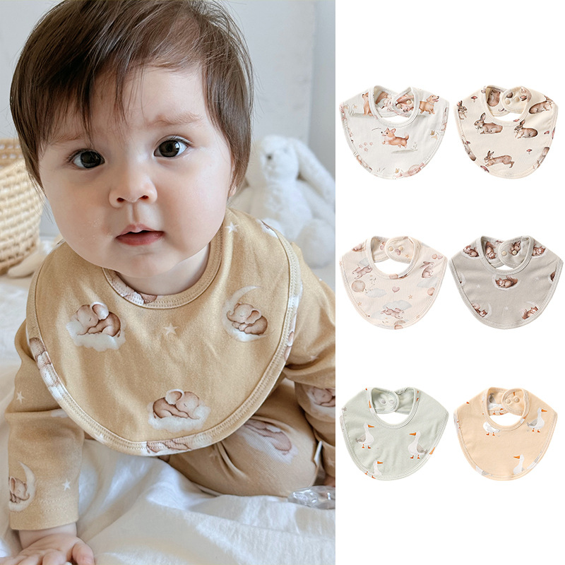 Ins Baby Spit Towel Baby Four Seasons Absorbent Bib Newborn Cotton Floral Bib for Boys and Girls