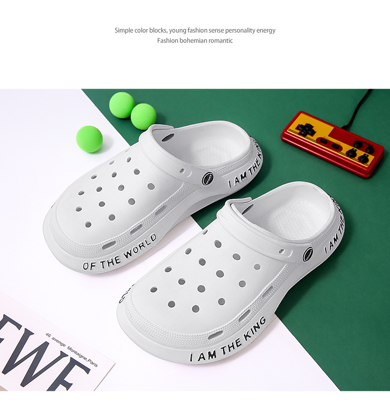 Loch Schuhe Herren Sommer Neue Dicke Sohlen Oberbekleidung Baotou Hausschuhe Rutschfeste Herren Sandalen Strandschuhe Sandale_voghion.com