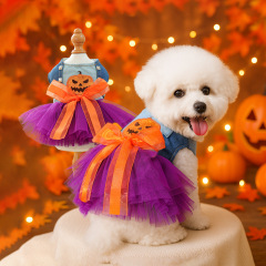 2025 秋冬ハロウィンペット服犬服猫服カジュアル服衣装ファンシーパンプキンスカート