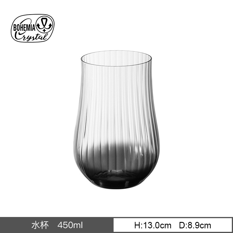 Vaso de cristal sin plomo importado de la República Checa, taza de pie alto vertical, simple nórdica, simple tulipán, vino tinto, agua doméstica image 29