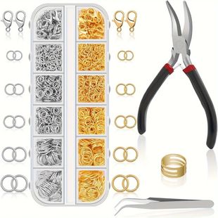 Amazon's Best-Selling 12-Compartment Jewelry Accessories Combination Set Connecting Ring Closed Ring Lobster Clasp Accessories