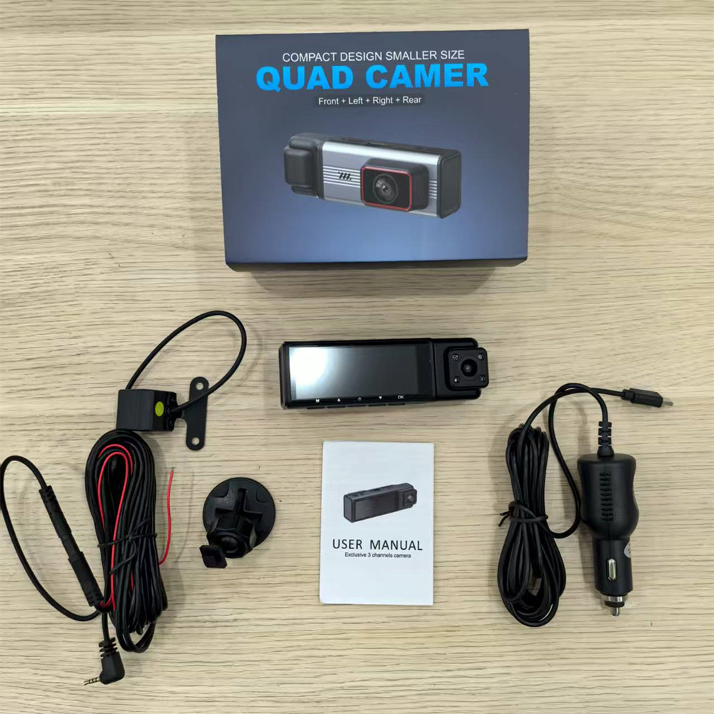 Cross-Border Four-Lens Driving Recorder, High-Definition 1080P Wide-Angle Night Vision, Wifi In-Car Front and Rear Vehicle Recorder