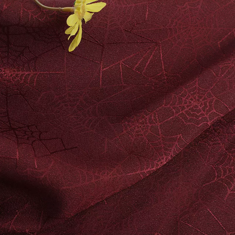 艺术蜘蛛网提花面料新款艺术蜘蛛网花型梭织复古典雅提花布 厂家