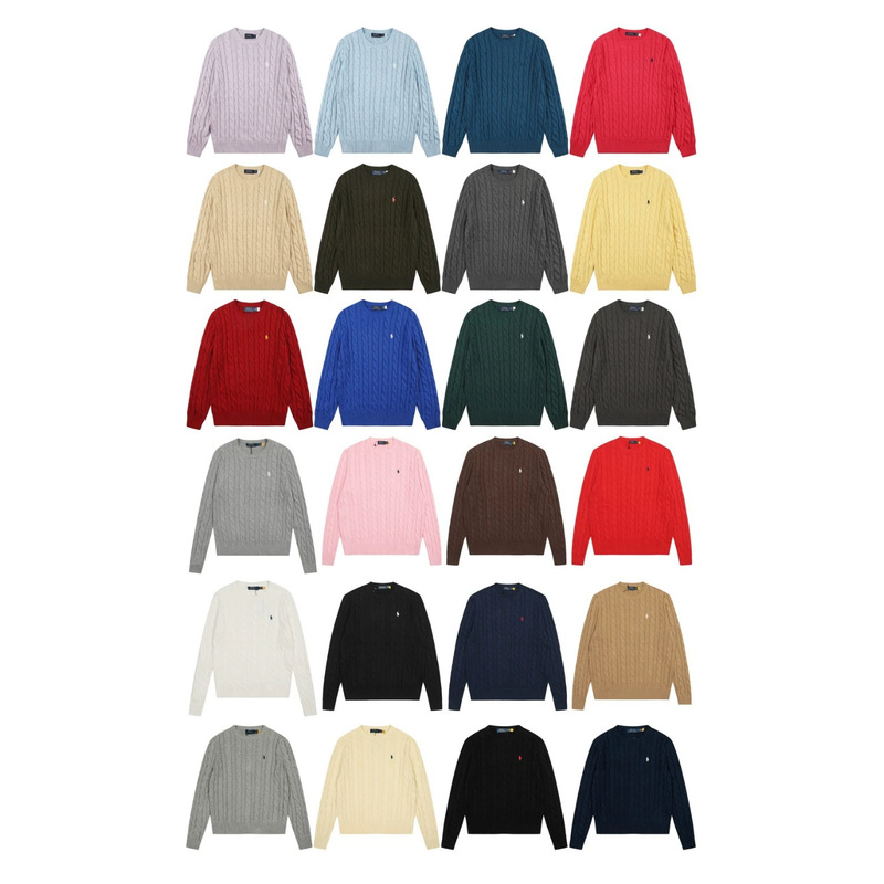 In-Stock Dropshipping·Rl Ralph Lauren Embroidered Pony Logo Round-Neck Long-Sleeve Unisex Knit Pullover Sweater In-Stock Dropshipping·Rl Ralph Lauren Embroidered Pony Logo Round-Neck Long-Sleeve Unisex Knit Pullover Sweater