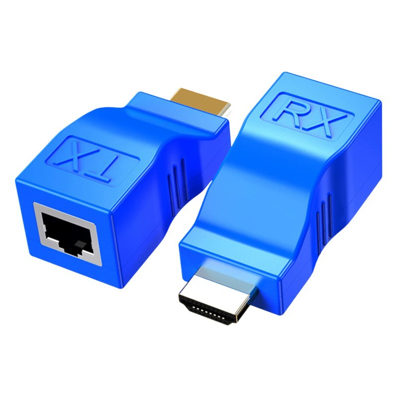 Удлинитель HDMI 30m Удлинитель усилителя сетевого сигнала HDMI-RJ45, не требующий драйверов, удлинитель одного сетевого кабеля