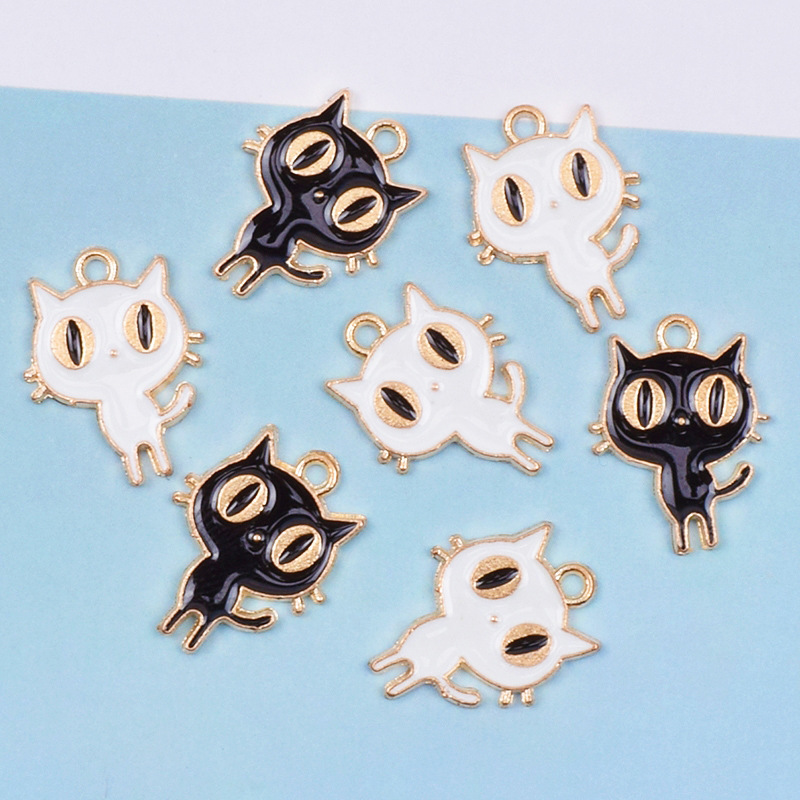 10 Pcs/package Cute Cat Alloy Enamel Jewelry Accessories display picture 4