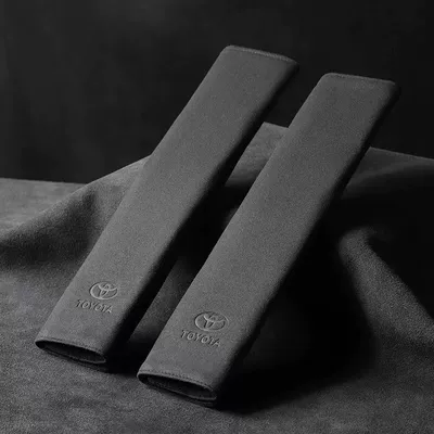 Seat belt shoulder pad – Belt Shoulder Pads, Suede Ultra-Soft - black-toyota-2-pieces