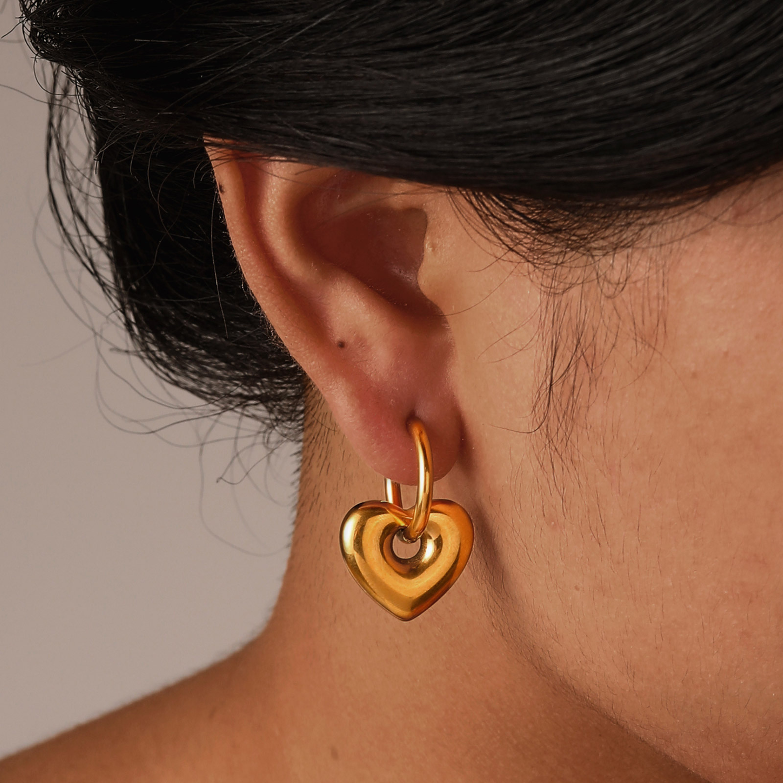 Women's Gender Casual, Simple Style Style 1 Pair Casual Simple Style Star Moon Heart Shape 304 Stainless Steel Earrings