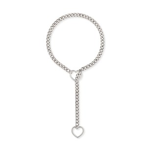 2025 Amazon Foreign Trade New Heart Ring Slide Chain Necklace Stylish Trendy Punk Style Cuban Y Chain Design for Women