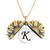 Retro necklace, pendant engraved solar-powered with letters, Birthday gift