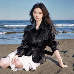 殴货精品宋佳同款皮衣外套女短款时尚气质2025秋季可媲美真皮
