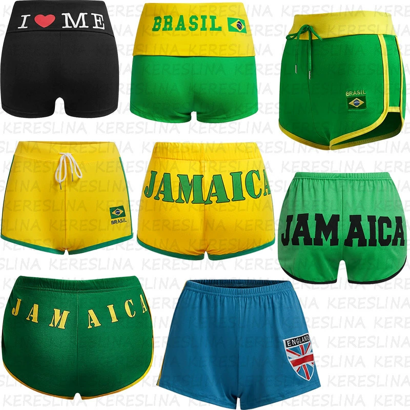 Европейская станция внешней торговли женщины ретро уличный стиль шорты брюки с принтом буквенные модные джинсы