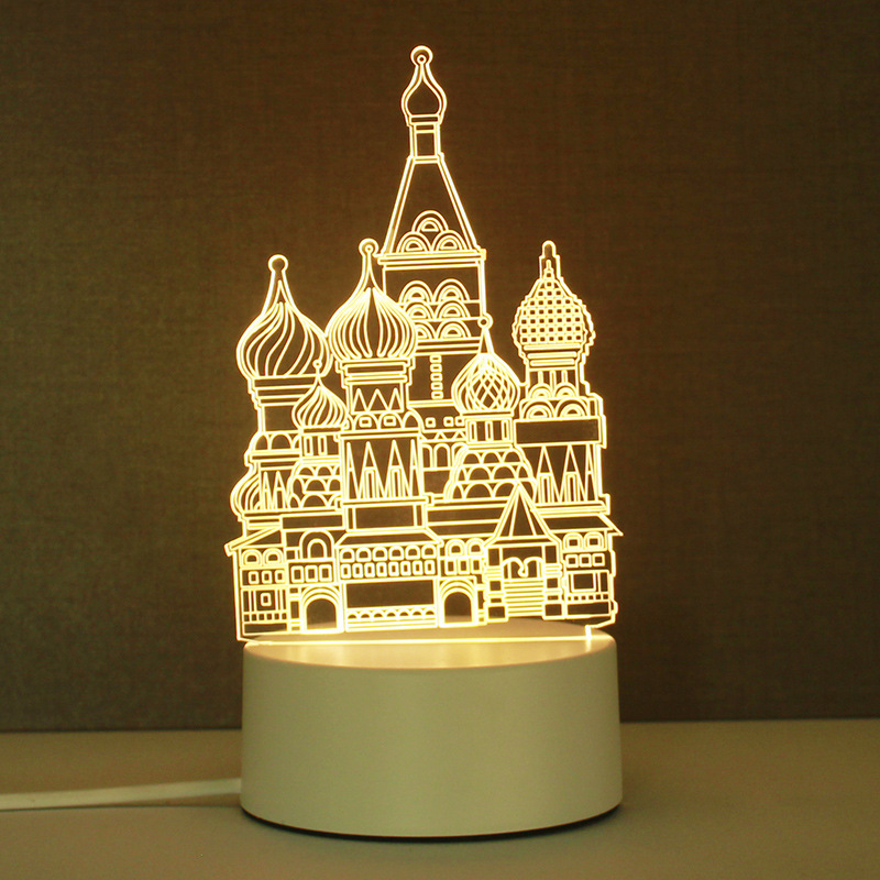 3d小夜灯卸売り来図創意プレゼント電気スタンドクロスボーダー爆金雰囲気ベッドヘッドライト定アクリル製ロゴ|undefined