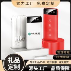 カスタマイズされたロゴが付いたコード付き 20000 mAh 大容量ポータブル電源を備えた国境を越えたギフト