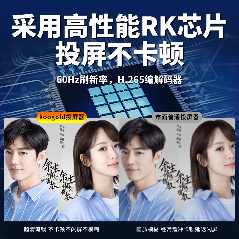 koogold无线投屏器快手抖音短视频直播带货手机连接器E26同屏器