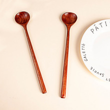 日式楠木长柄木勺子蜂蜜调羹木质餐具餐厅咖啡勺搅拌西餐甜品木勺