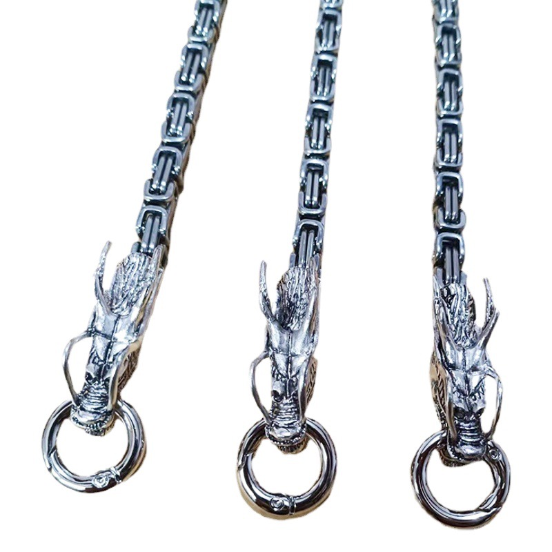 Collar de los hombres de domineering grueso Quilla larga de acero de titanio de dos colores de oro y plata de Europa y América de mezclilla de la cadena de moda hip hop de los hombres de moda decoración fresca
