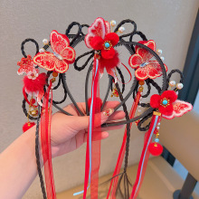 古风头花头箍头饰儿童假发辫子发箍小女孩中国风发卡发饰国风新款