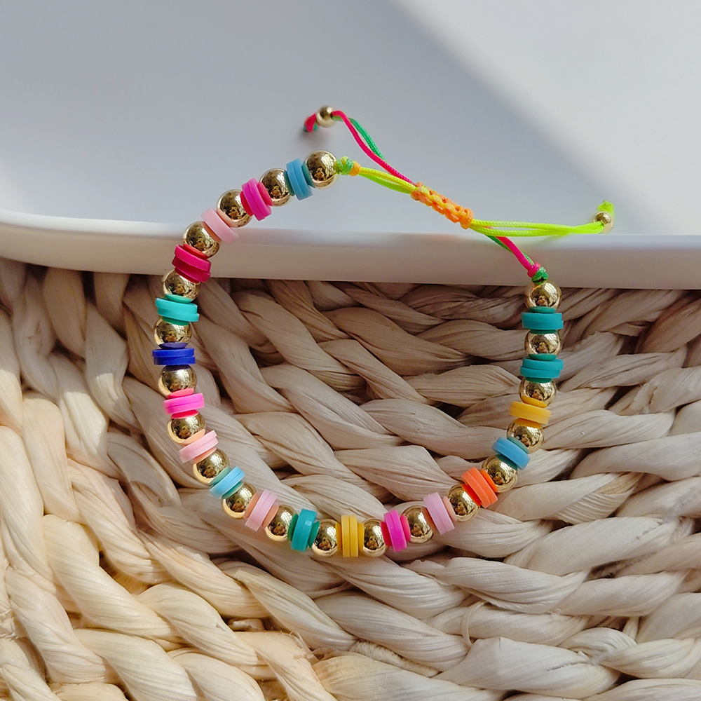 Geometric Pattern Women'S Gender Knitting Design 1 Piece Fashion Geometric Soft Clay Knitting Women's Bracelets