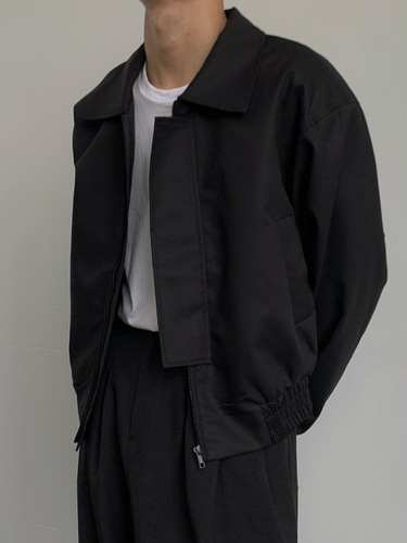 Khaki Retro Hong Kong-Style Spring/Fall Coat | Hiphop Short Padded Shoulder Bomber Jacket | Men's Workwear Windbreaker