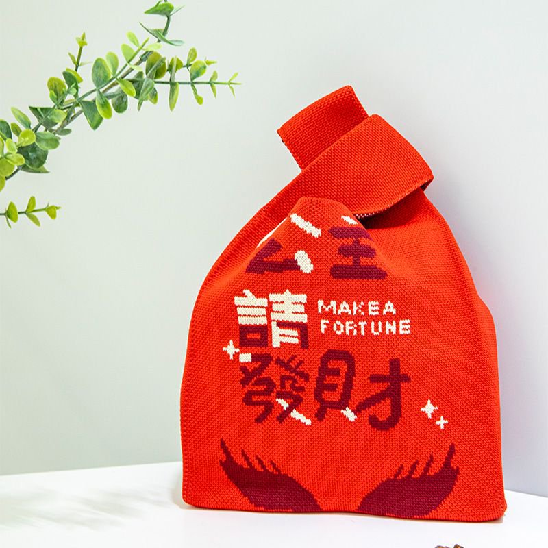 新款户外百搭针织托特包网红手办包包手机收纳包包ins女士手提包