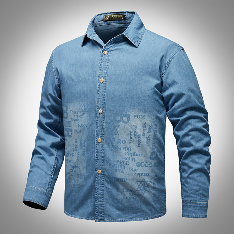 2024 primavera y otoño nuevo estilo retro vaquero casual camisa de algodón hombre moda universal casual chaqueta para hombre
