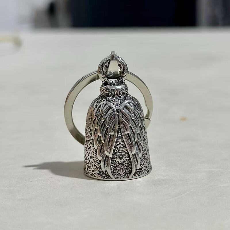 European and American Cross-Border Motorcycle Style Jewelry Retro Wings Bell Pendant Punk Men's Angel Necklace Keychain Bell European and American Cross-Border Motorcycle Style Jewelry Retro Wings Bell Pendant Punk Men's Angel Necklace Keychain Bell