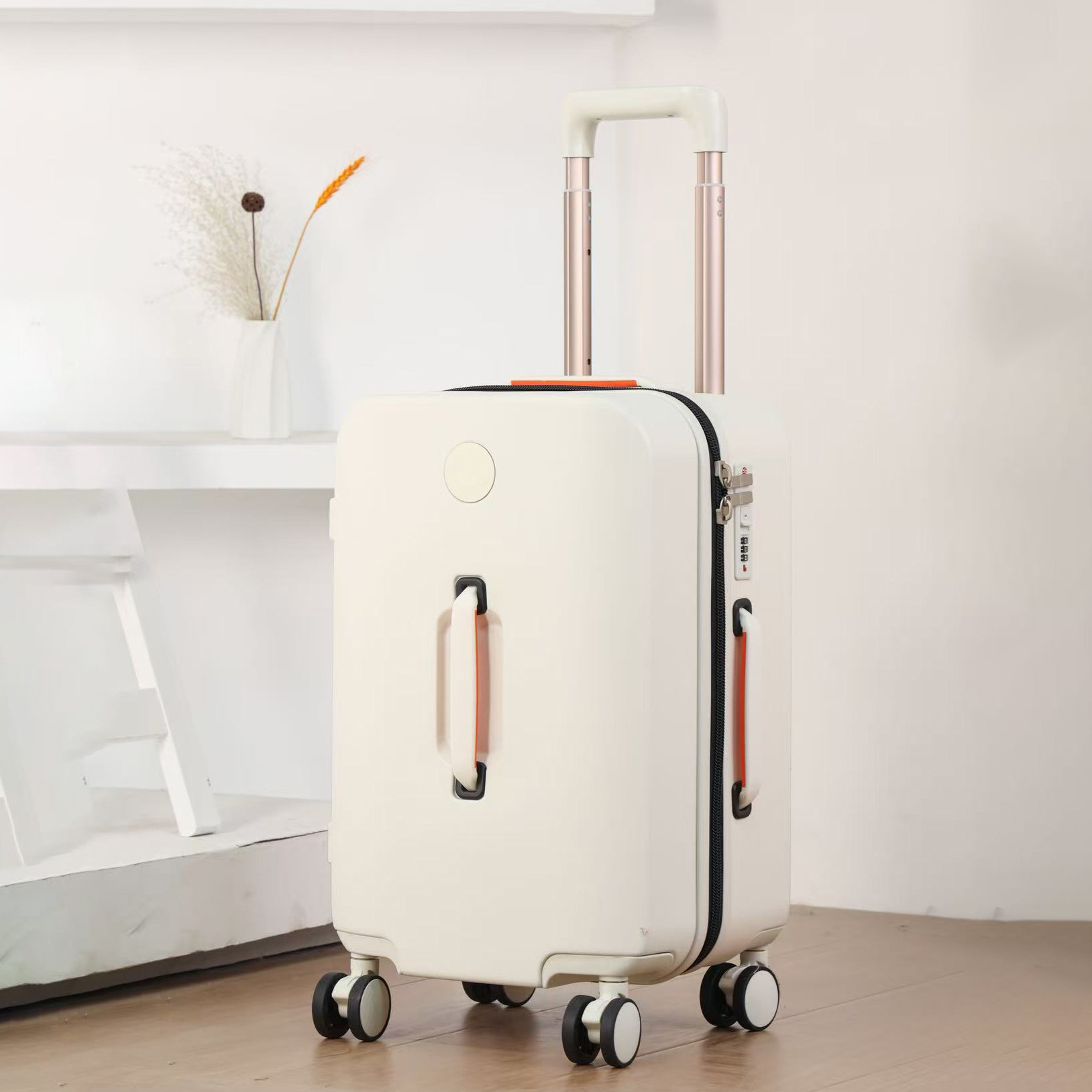 New Model High Quality Thickened Deep Waterproof Zipper Trolley Suitcase Explosive Proof Combination Lock Stylish Travel Case_voghion.com