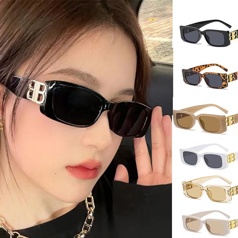 European and American Style Retro Sunglasses for Women, Simple Square Disco Glasses, Trendy Small Face Hot Girl Internet Celebrity Sunglasses, Retro