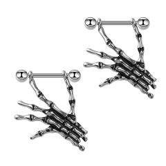 Wish Amazon Recommended New Product: Stainless Steel Skeleton Hand Ring with Nipple, Erotic Piercing Accessory, Wholesale