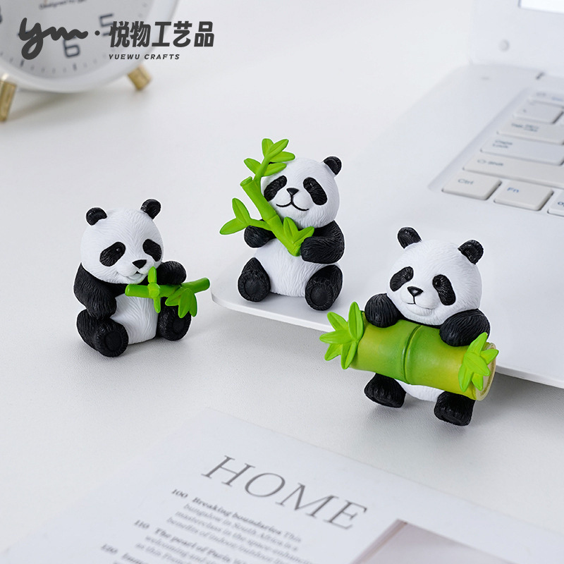 Creative Cute Eating Bamboo Panda Doll DIY Decorations Blind Bag Accessories Micro Landscape Desktop Car Small Ornaments