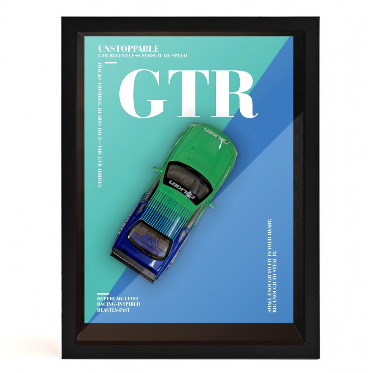 Pintura colgante tridimensional, modelo de coche de aleación, decoración exquisita de alta gama, decoración de pared para el hogar, decoración de modelo de regalo para niño con luz, transfronterizo