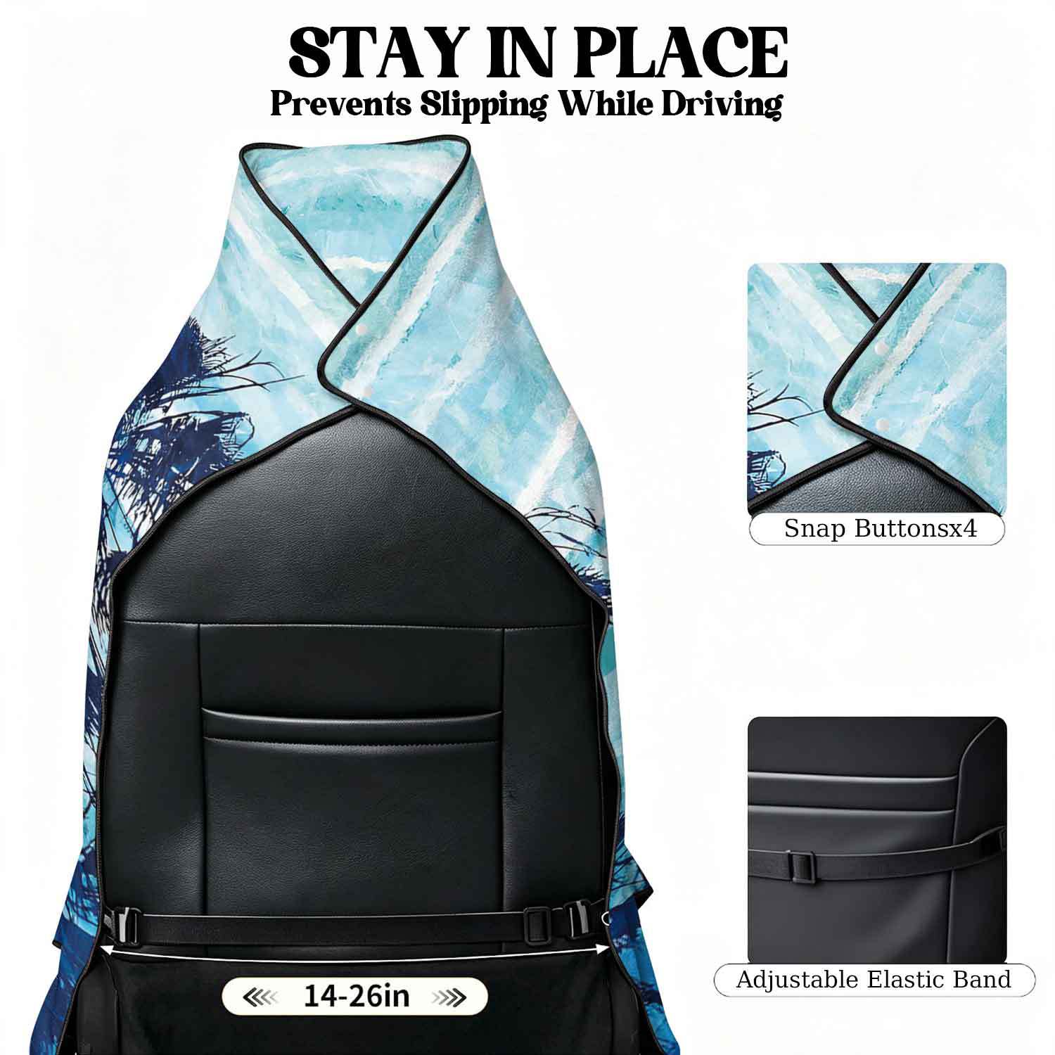 Printed bath towel and car seat cover 2-in-1, ultra-fine fiber outdoor beach and car dual-use universal seat cushion