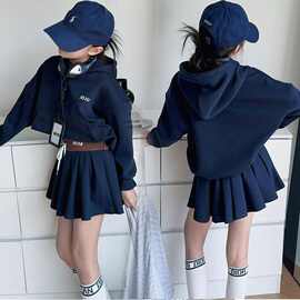 女童卫衣春秋套装2026新款儿童服装洋气时髦百褶裙两件套女孩童装