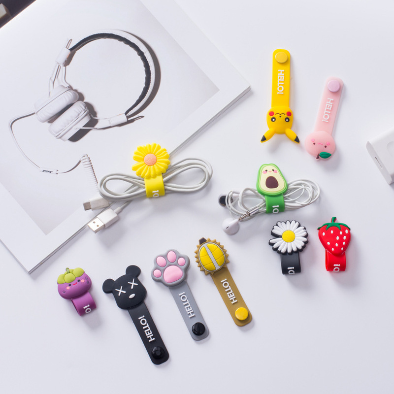Cable Organizer Fruit-Shaped Pvc Cute Cable Winder Earphone Data Cable Charging Cable Organizer Portable Mini Hub