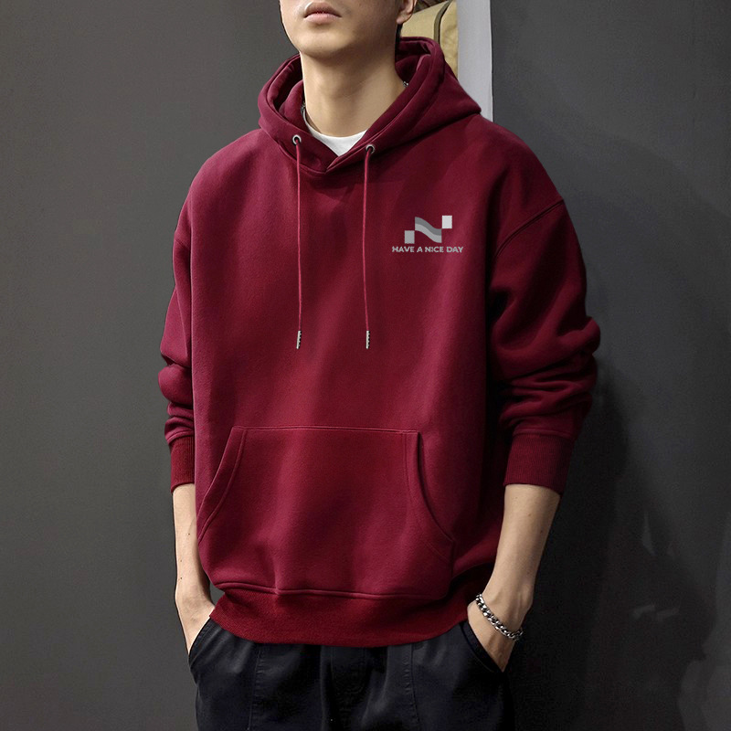 Rojo vino con sudadera encapuchada Regular - 2498