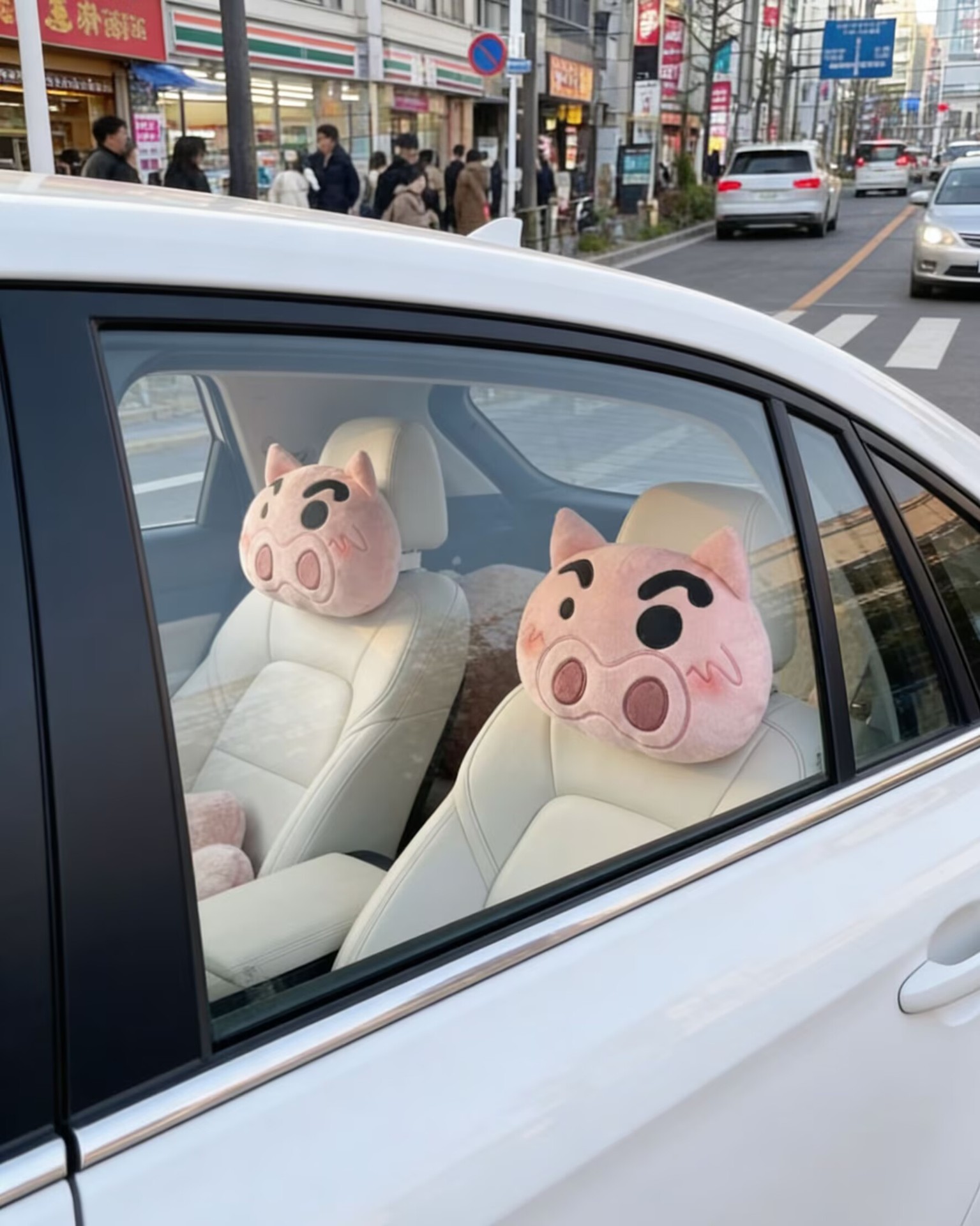 Cartoon New Style Piggy Doll Car Headrest Interior Decoration Neck Pillow Sunny Day Piggy Headrest Interior Decoration Sunny Day Piggy