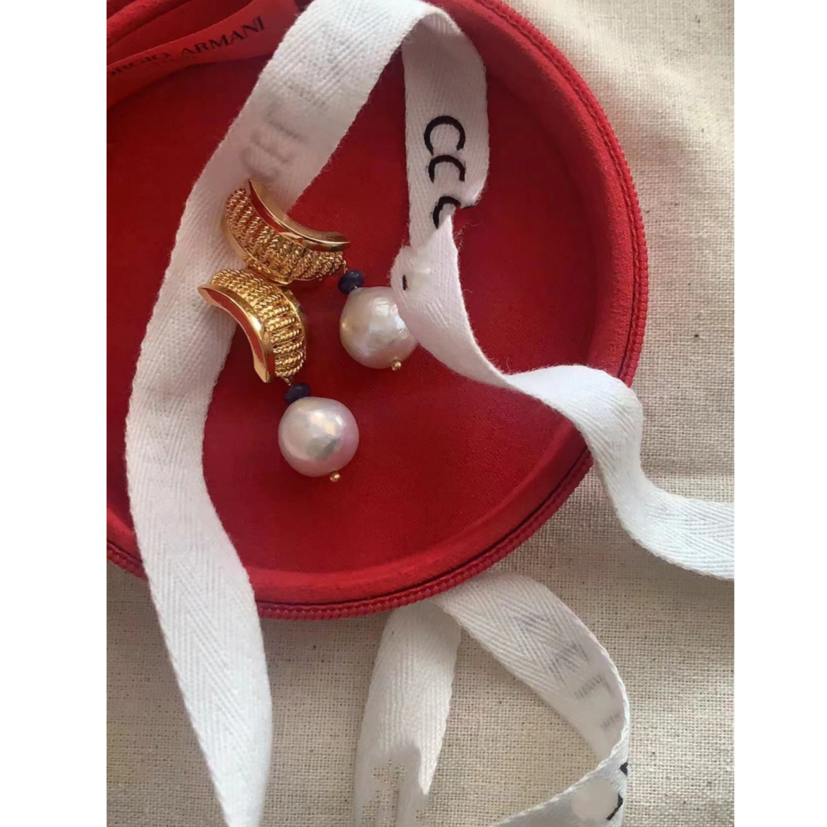 181 French Elegant Earrings Freshwater Pearl has irregular growth…