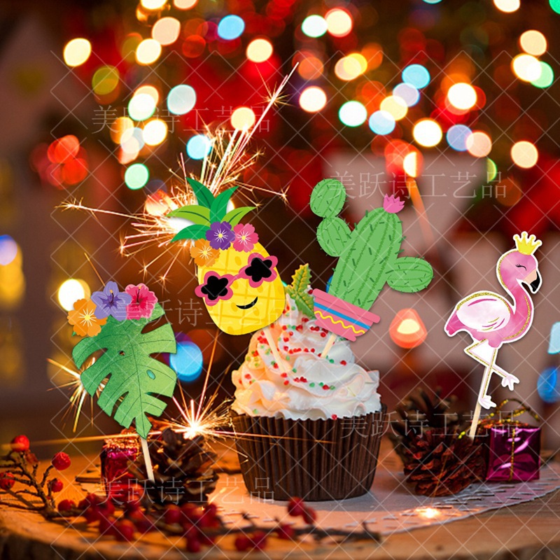 Amazon Hawaiian Summer Party Cake Decoration Inserte Tropical Beach Party Decoration Cake Plugin