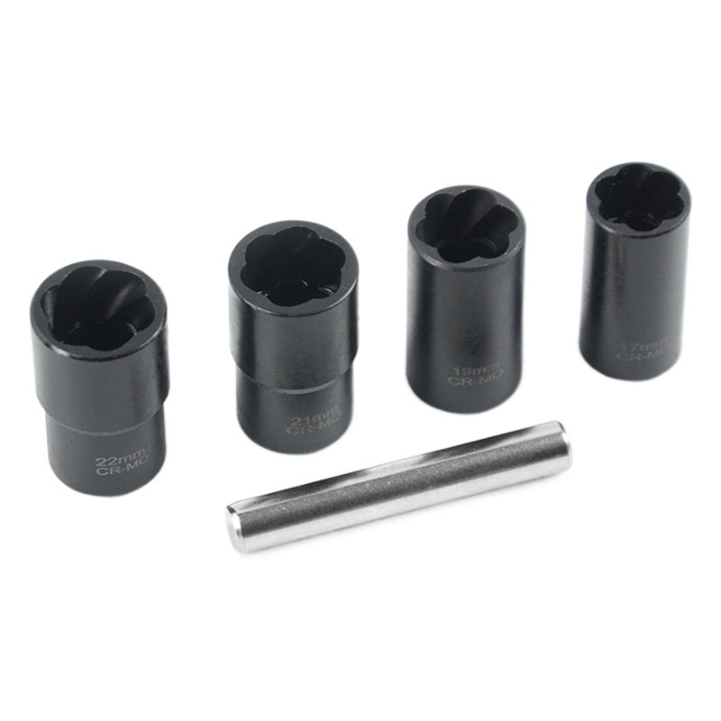 Juego de manga antideslizante de 5 piezas de cromo molibdeno tuerca de acero desmontaje herramienta de desmontaje resistente al desgaste de tuerca de diente de reparación de automóviles