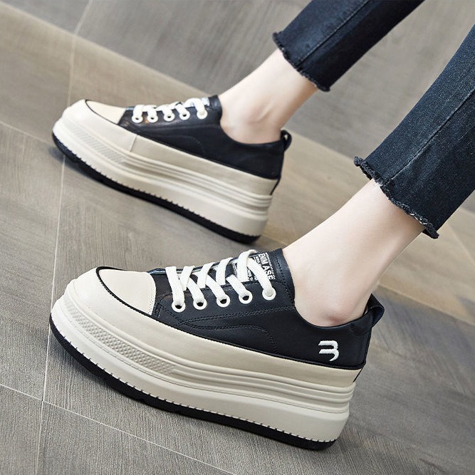 Children's Leather Trainers With Thick Soles And Height Increase_voghion.com